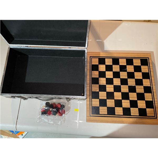 Vintage Chess Set w/ Decorative Wooden Chest