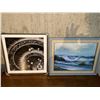 Image 1 : Framed Art Wall Hangings Waves Blue 17x17