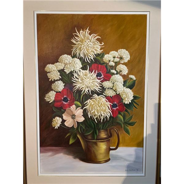 Floral Art piece on Canvas w/ Wood Frame