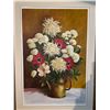 Image 1 : Floral Art piece on Canvas w/ Wood Frame
