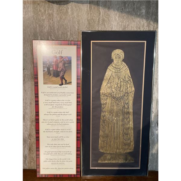 Decorative Wall Decor Golf Gold 19x39