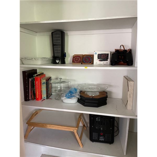 Vintage Sunco Binoculars w/ Leather Travel Case Heater Fan Glass Serving Dishes & More