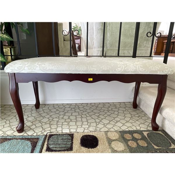 Mahogany Bench w/ Upholstered Seat