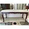 Image 1 : Mahogany Bench w/ Upholstered Seat