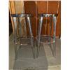 Image 2 : Pair of Stainless Steel Bar Stools 32" H