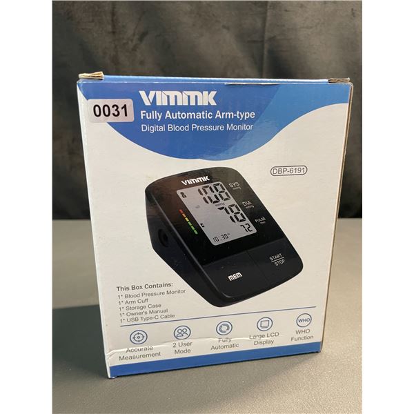 Lot of 1 Vimmk Fully Automatic Arm-Type Digital Blood Pressure Monitor - Brand New!