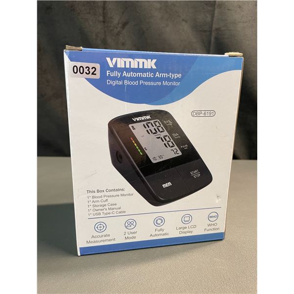 Lot of 1 Vimmk Fully Automatic Arm-Type Digital Blood Pressure Monitor - Brand New!