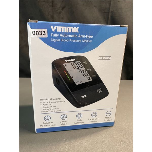 Lot of 1 Vimmk Fully Automatic Arm-Type Digital Blood Pressure Monitor - Brand New!