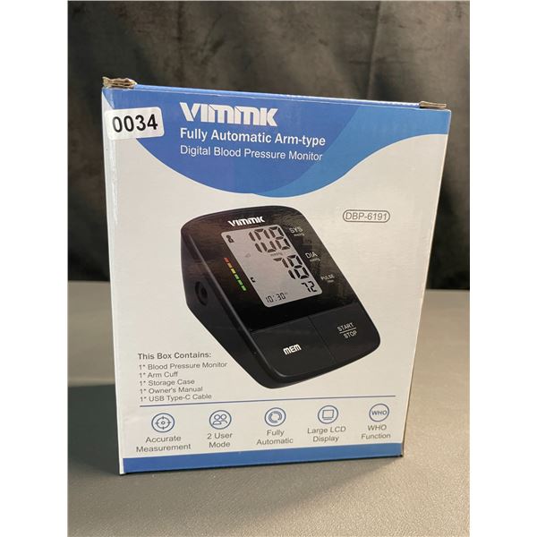 Lot of 1 Vimmk Fully Automatic Arm-Type Digital Blood Pressure Monitor - Brand New!