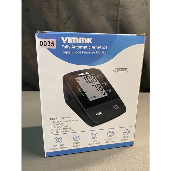 Lot of 1 Vimmk Fully Automatic Arm-Type Digital Blood Pressure Monitor - Brand New!