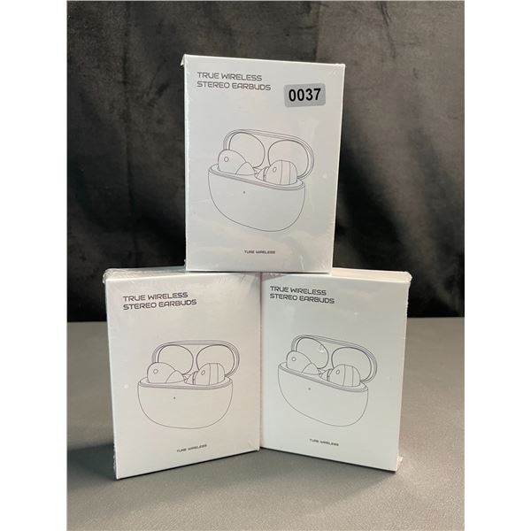 Lot of 3 Pairs of True Wireless Stereo Earbuds - Brand New Sealed