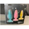 Image 2 : Lot of 1 Firefly Pleasure Plugs Trainer Kit; Glow-In-The-Dark Anal Sex/Butt Plug 3PC Set - Brand New