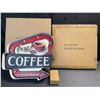 Image 1 : Lot of 2 Retro Light-Up Coffee Signs for Home/Kitchen - Brand New