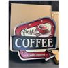 Image 2 : Lot of 2 Retro Light-Up Coffee Signs for Home/Kitchen - Brand New