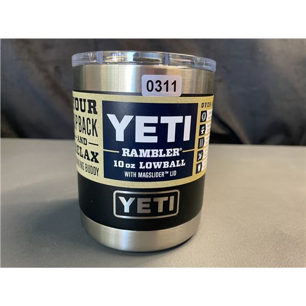 Lot of 1 YETI rambler 10oz Lowball w/ Magslider Lid - Black - Brand New!