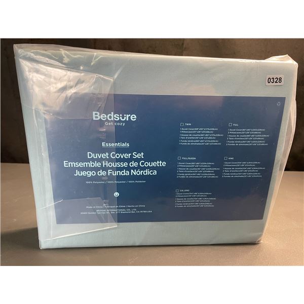 Lot of 1 Bedsure Essentials Duvet Cover Set - Twin Size (68 x 90in) - Mineral Blue