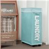 Image 1 : Lot of 2 Totanki 27" Large Slim Rolling Laundry Baskets - Blue - Brand New!
