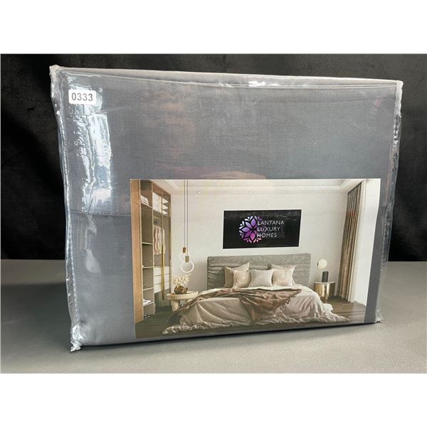 Lot of 1 Lantana Luxury Homes Egyptian Cotton King Size Sheet Set - Dark Grey - NEW