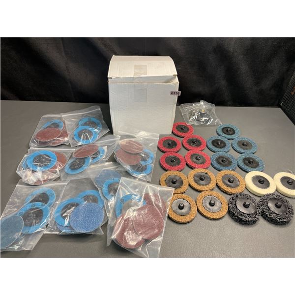 Lot of 1 Box of Assorted Polishing and Sanding Discs - Brand New!