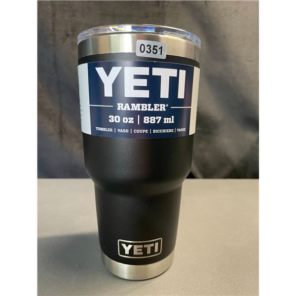 Lot of 1 YETI Rambler 30oz Tumbler - Black - Brand New!
