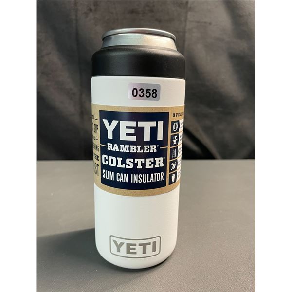Lot of 1 YETI Rambler Colster Slim Can Insulator - White - Brand New!