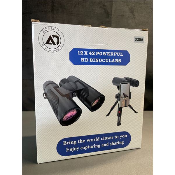 Lot of 1 Pair of Adasion 12x42 Powerful HD Binoculars - Brand New!