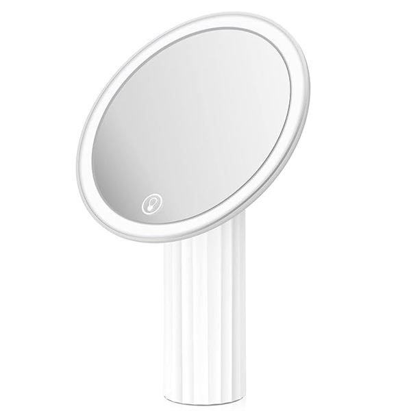 Lot of 2 KerMiCi Roman Column LED Light-Up Makeup Mirrors w/ Touch Sensor - Brand New!