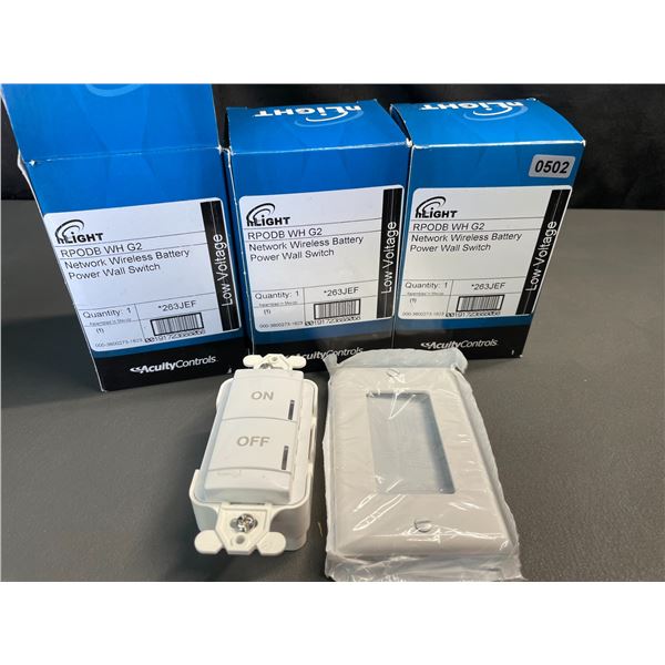 Lot of 3 Network Wireless Battery Power Wall Switches - New
