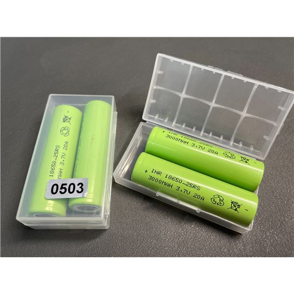 Lot of 4 18650 3000mAh 3.7V Li-ion Rechargeable Batteries - Brand New