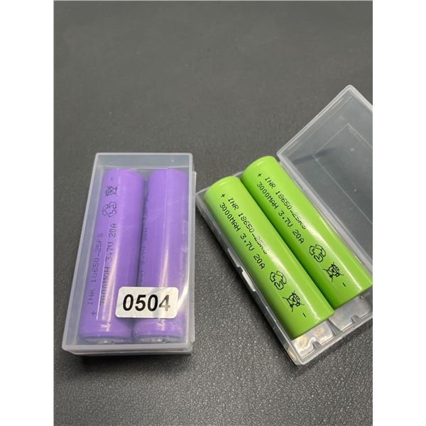 Lot of 4 18650 3000mAh 3.7V Li-ion Rechargeable Batteries - Brand New