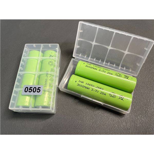Lot of 4 18650 3000mAh 3.7V Li-ion Rechargeable Batteries - Brand New