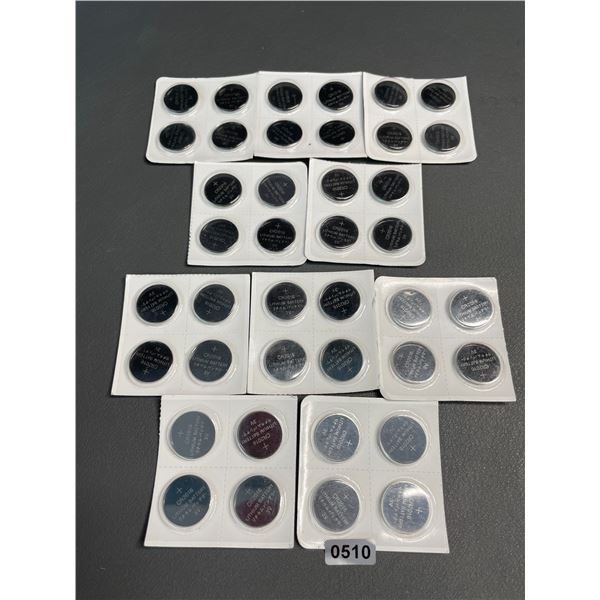 Lot of 10 Multi-Packs of CR2016 Lithium Batteries - 4 Per Pack/40 Total - Brand New!