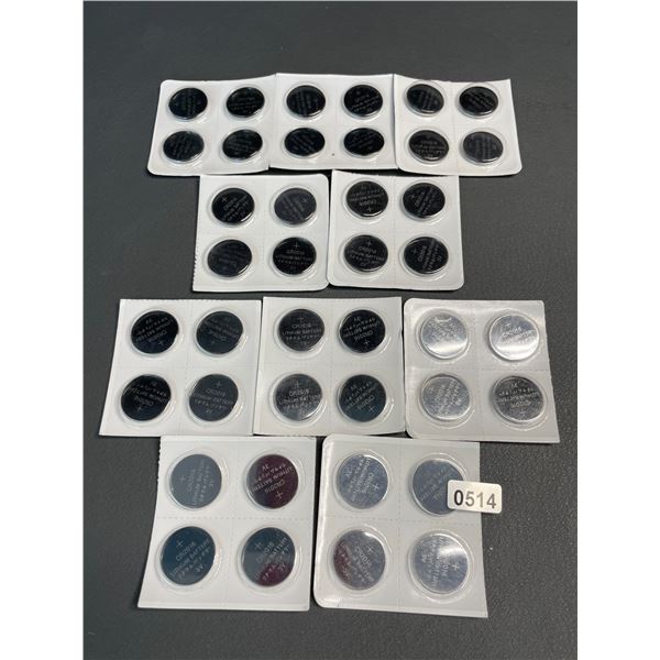 Lot of 10 Multi-Packs of CR2016 Lithium Batteries - 4 Per Pack/40 Total - Brand New!