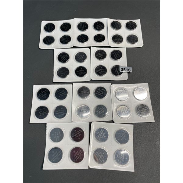 Lot of 10 Multi-Packs of CR2016 Lithium Batteries - 4 Per Pack/40 Total - Brand New!