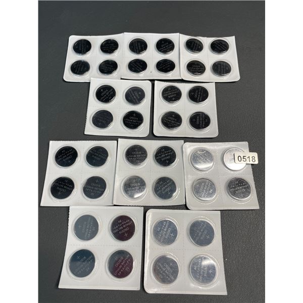 Lot of 10 Multi-Packs of CR2016 Lithium Batteries - 4 Per Pack/40 Total - Brand New!