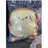 Image 2 : Lot of 3 Cartooon Toast Plushies - Brand New