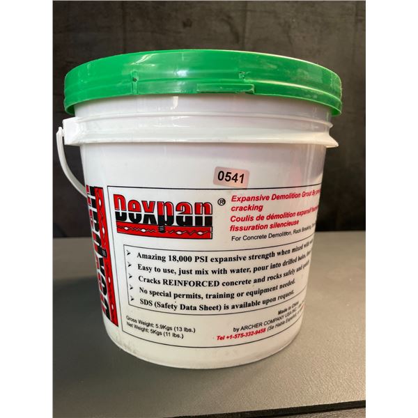 Lot of 1 Tub of Dexpan Expansive Demolition Grout - 5kgs/11 lbs - Brand New