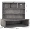 Image 2 : Lot of 1 Rustic Grey Wood Monitor Riser with Pull-Out Storage Drawer - Brand New!