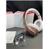Image 3 : Lot of 2 Glynzak Wireless Over-Ear Headphones w/ 65hr Music/Talk Time! Rose Gold - Brand New!