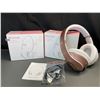 Image 2 : Lot of 2 Glynzak Wireless Over-Ear Headphones w/ 65hr Music/Talk Time! Rose Gold - Brand New!
