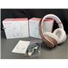 Image 2 : Lot of 2 Glynzak Wireless Over-Ear Headphones w/ 65hr Music/Talk Time! Rose Gold - Brand New!