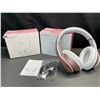 Image 2 : Lot of 2 Glynzak Wireless Over-Ear Headphones w/ 65hr Music/Talk Time! Rose Gold - Brand New!