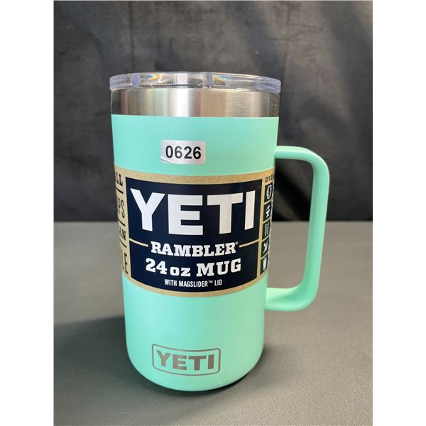 Lot of 1 YETI Rambler 24oz Mug with Handle - Seafoam/Tiffany Blue - Brand New