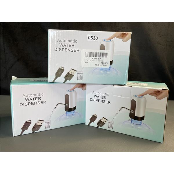 Lot of 3 Automatic Water Dispensers - USB Rechargeable - Brand New!