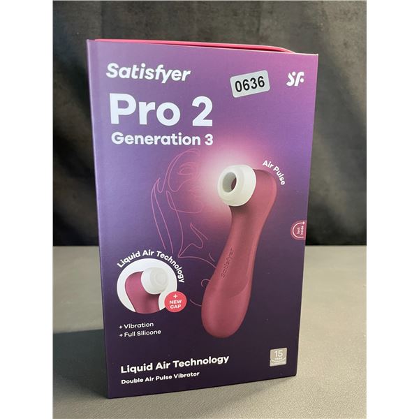 Lot of 1 Satisfyer Pro 2 Generation 3 - Double Air Pulse Vibrator/Sex Toy w/ App Control - Brand New