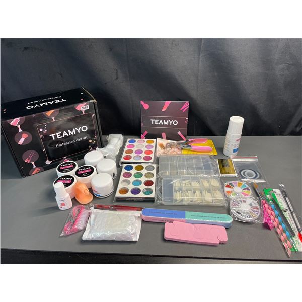 Lot of 1 Teamyo Professional Acrylic/Gel Nail Kit with Nail Art Tools/Supplies - Brand New!