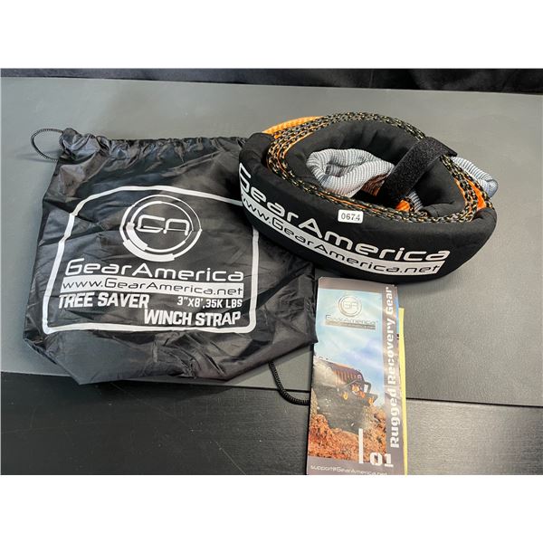 Lot of 1 GearAmerica Heavy Duty Tree Saver Winch Strap - 3" x 8 FT - Brand New!