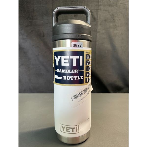 Lot of 1 YETI Rambler 18oz Bottle - White - (New But has Dent - See Photo)