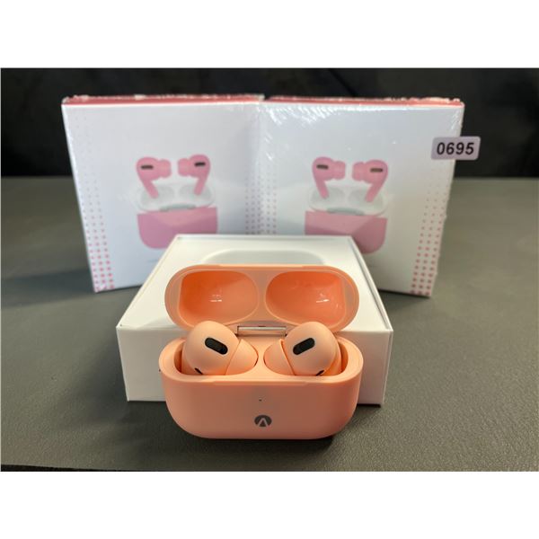 Lot of 2 Pairs of Accent Airbuds Pro Pink Wireless Bluetooth Earbuds - Brand New