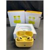 Image 1 : Lot of 2 Pairs of Accent Airbuds Pro Yellow Wireless Bluetooth Earbuds - Brand New